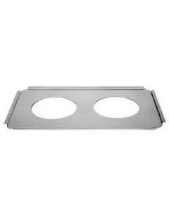 STAINLESS STEEL 2 HOLE ADAPTOR PLATE WITH (2) 6-1/2 INCH HOLES