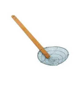 12 INCH SKIMMER WITH STAINLESS STEEL MESH AND BAMBOO HANDLE
