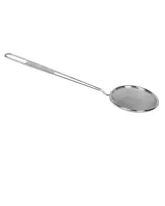 8 INCH ROUND SKIMMER WITH REINFORCED EXTRA LONG 18-1/4 INCH HANDLE