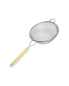 10 INCH MEDIUM MESH STRAINER WITH WOOD HANDLE
