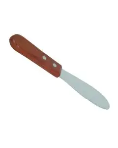 7 INCH STAINLESS STEEL SANDWICH SPREADER WITH WOOD HANDLE
