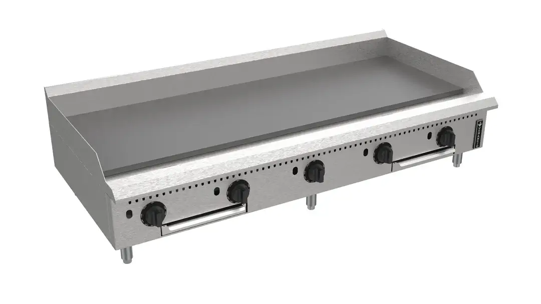 VENANCIO PRIME SERIES 60 INCH COUNTERTOP GRIDDLE WITH THERMOSTATIC CONTROLS AND 3 BURNERS - 175000 BTU - NATURAL GAS