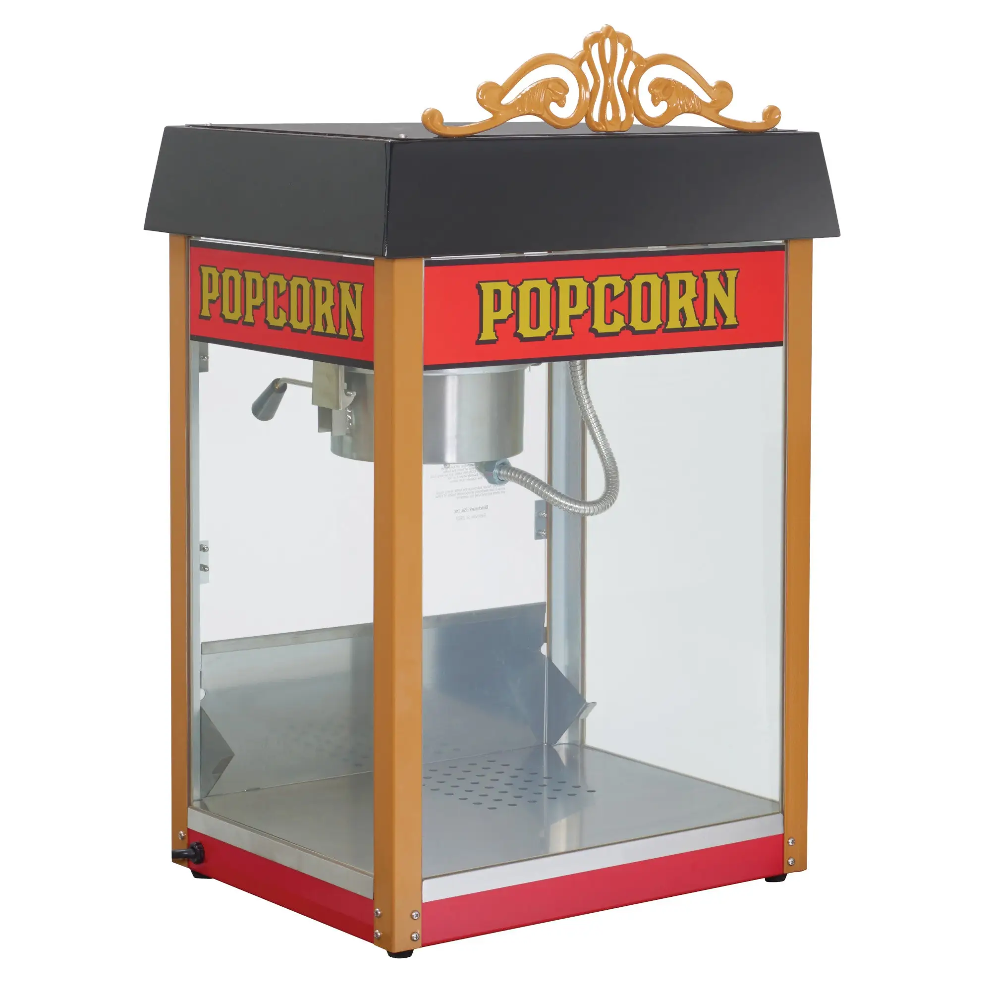 BENCHMARKUSA 8 OZ STREET VENDOR POPCORN MACHINE WITH HEATED WARMING DECK AND OLD MAID DRAWER - ETL APPROVED