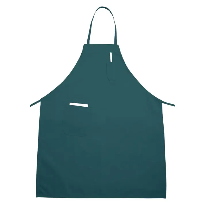 GREEN FULL LENGTH BIB APRON WITH POCKETS