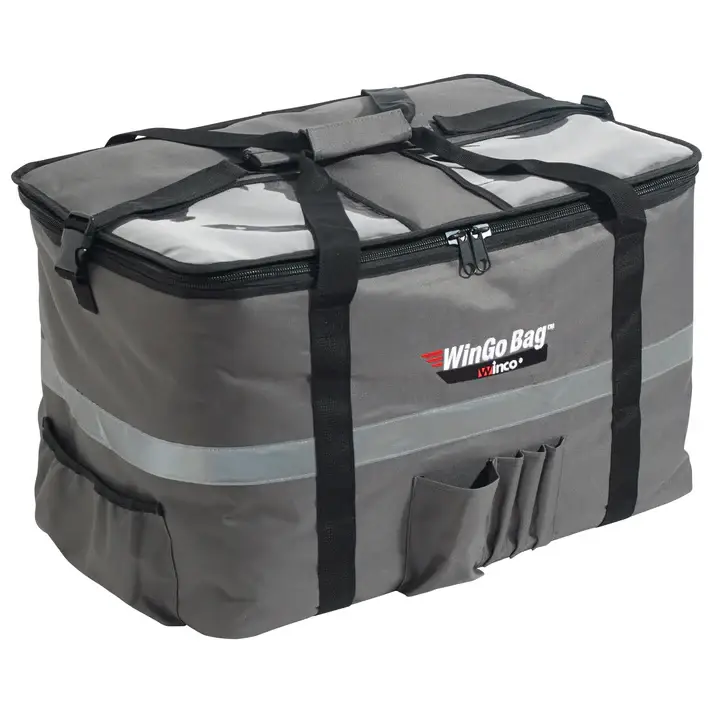 LARGE PREMIUM CATERING BAG WITH HEAVY-DUTY STRAPS AND REINFORCED BASE - GRAY
