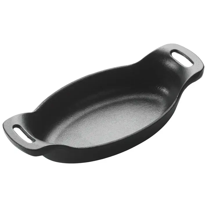 FIREIRON 6 OZ MINI CAST IRON OVAL SERVER - 6-1/2 X 4-1/4 INCH