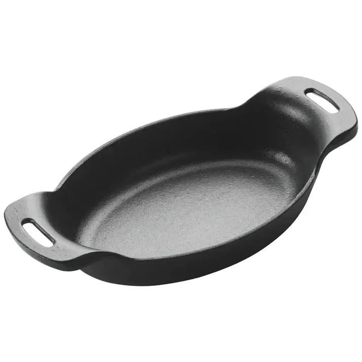 FIREIRON 16 OZ MINI CAST IRON OVAL SERVER - 7-3/8 X 5-3/8 INCH