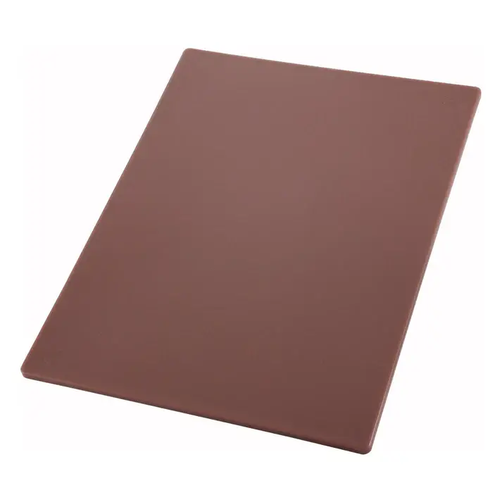 BROWN POLYPROPYLENE CUTTING BOARD - 15 X 20 X 1/2 - HACCP COLOR-CODED