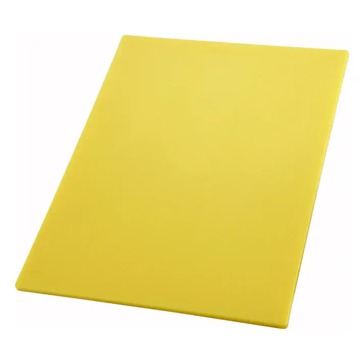 YELLOW POLYPROPYLENE CUTTING BOARD - 15 X 20 X 1/2 - HACCP COLOR-CODED
