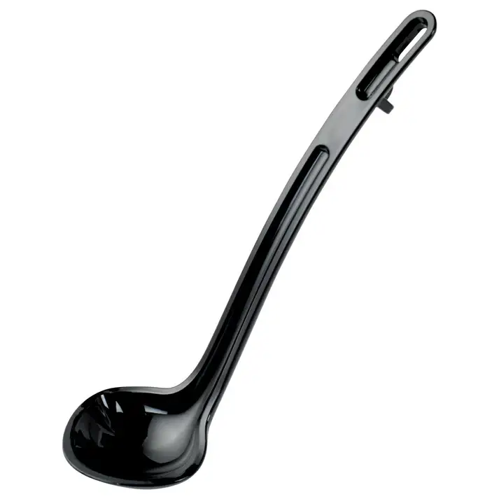 3/4 OZ BLACK DUAL SPOUT POLYCARBONATE LADLE WITH 8-1/2 INCH HANDLE