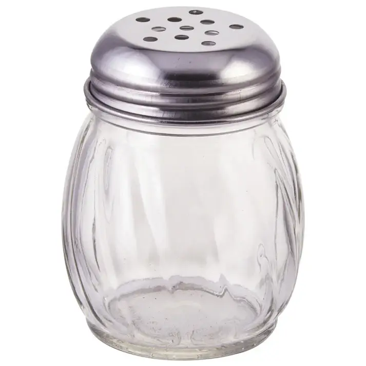 6 OZ SWIRL CHEESE SHAKER WITH PERFORATED STAINLESS STEEL CAP