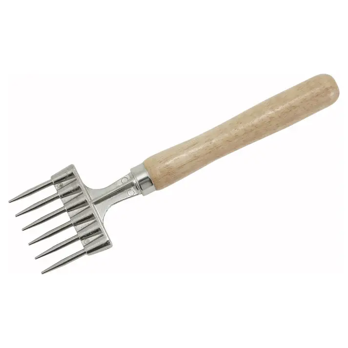 9 INCH ICE CHIPPER WITH 6 NICKLE PLATED STEEL PRONGS AND HOOD HANDLE