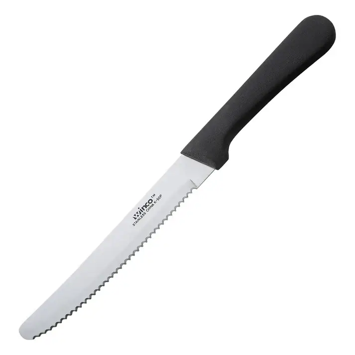 5 INCH ROUND TIP STEAK KNIFE WITH PLASTIC HANDLE