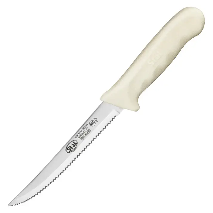 5-1/2 INCH UTILITY KNIFE WITH WHITE POLYPROPYLENE HANDLE