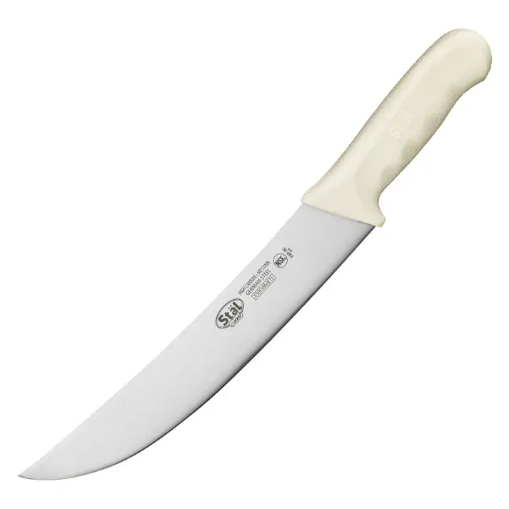 9-1/2 IN CIMETER STEAK KNIFE WITH WHITE POLYPROPYLENE HANDLE
