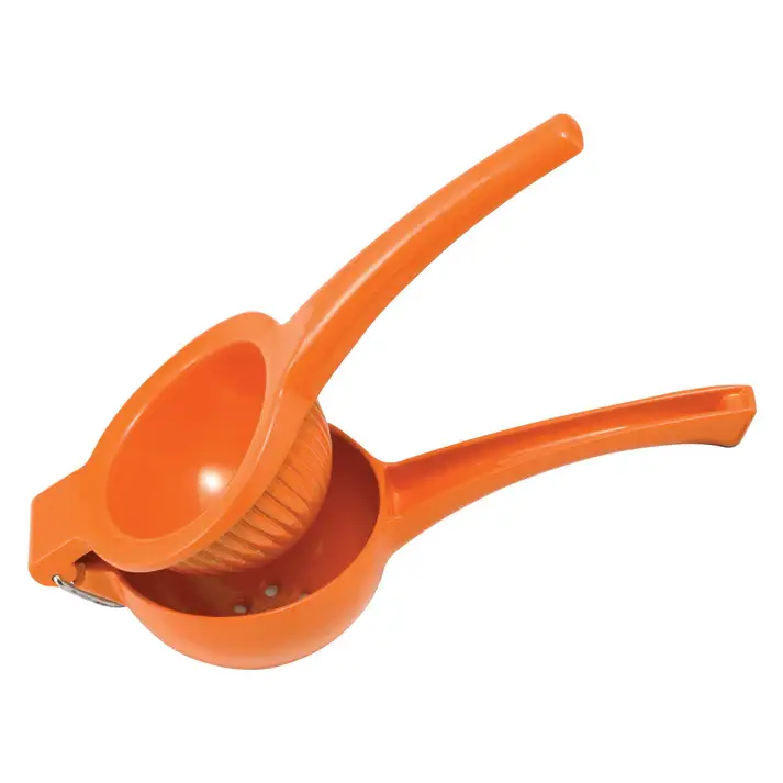 ENAMAL COATED ALUMINUM 3 INCH DIAMETER CITRUS SQUEEZER WITH 9 INCH HANDLE