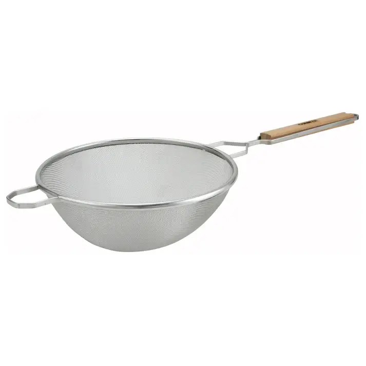 10 INCH FINE MESH STRAINER WITH WOOD HANDLE