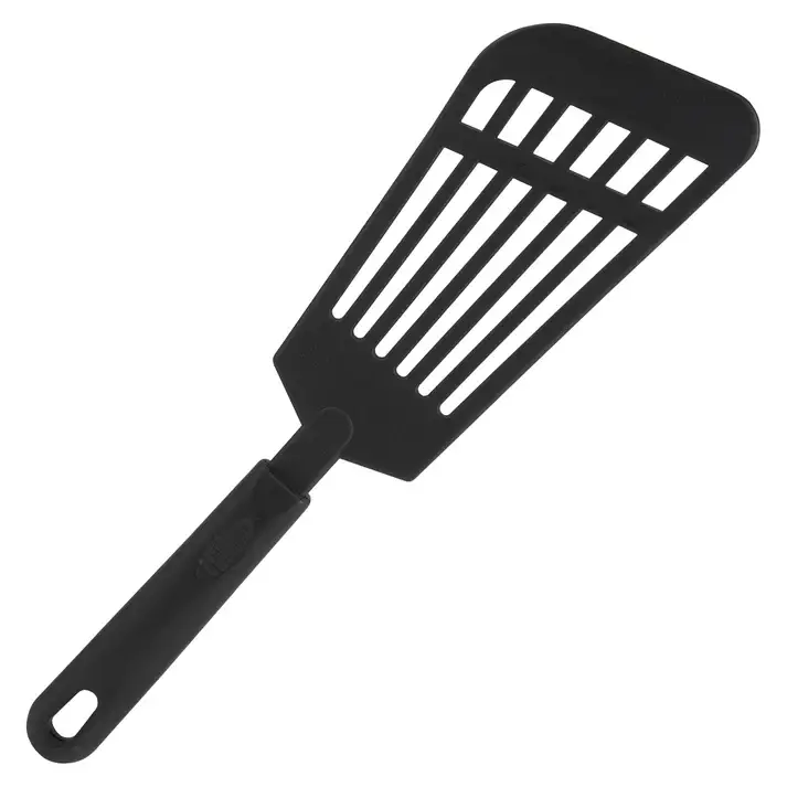 HEAVY DUTY NYLON SLOTTED LONG BLADE TURNER/SPATULA - HEAT RESISTANT UP TO 410F