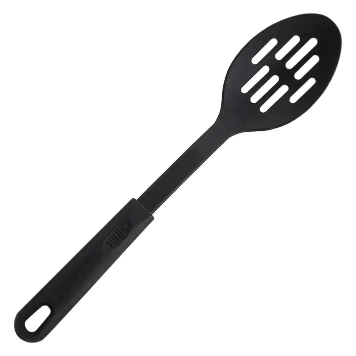 HEAVY DUTY NYLON SLOTTED SERVING SPOON - HEAT RESISTANT UP TO 410F