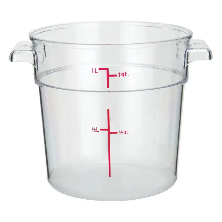 1 QT ROUND POLYCARBONATE STORAGE CONTAINER - CLEAR