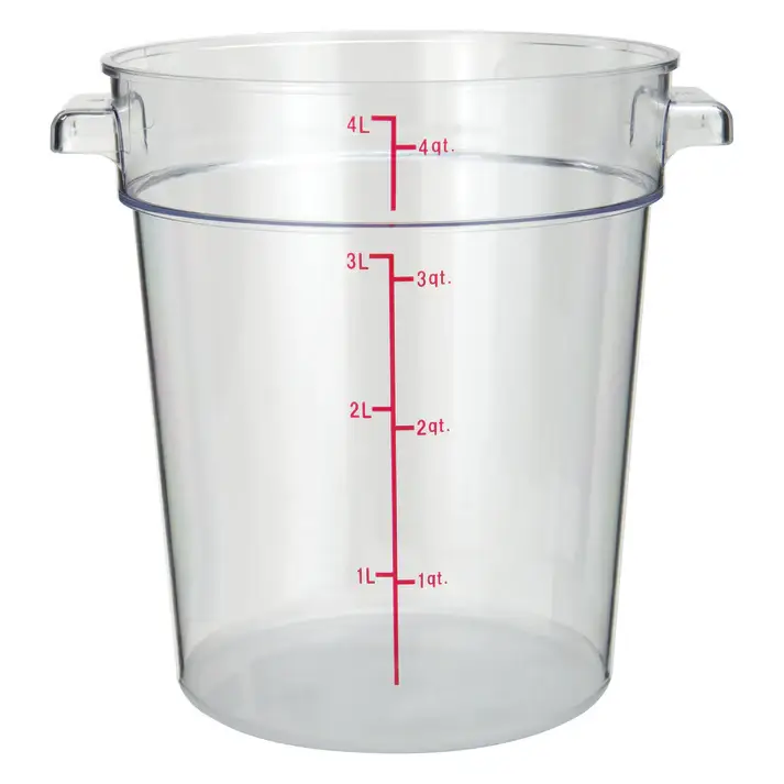 4 QT ROUND POLYCARBONATE STORAGE CONTAINER - CLEAR