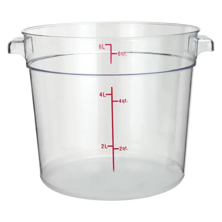 6 QT ROUND POLYCARBONATE STORAGE CONTAINER - CLEAR