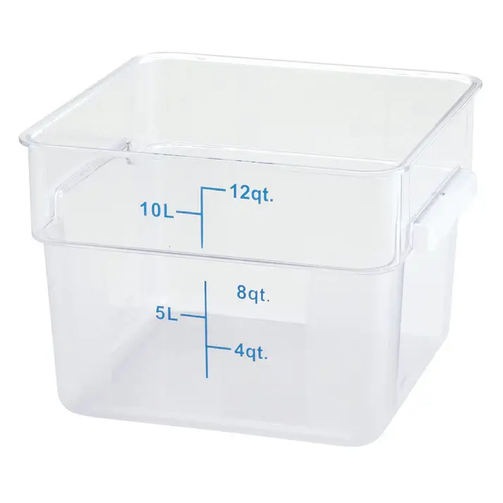 12 QT SQUARE POLYCARBONATE STORAGE CONTAINER - CLEAR