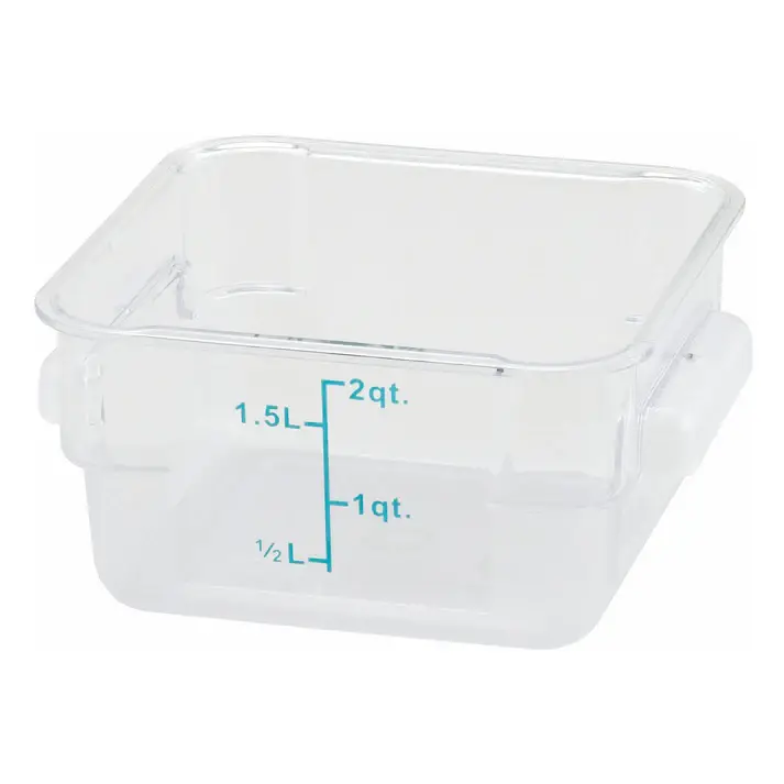 2 QT SQUARE POLYCARBONATE STORAGE CONTAINER - CLEAR