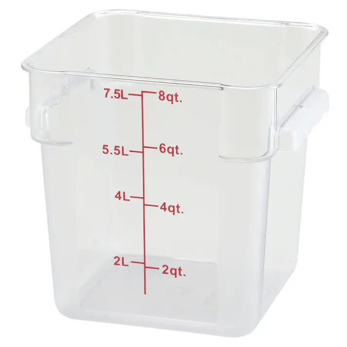 8 QT SQUARE POLYCARBONATE STORAGE CONTAINER - CLEAR