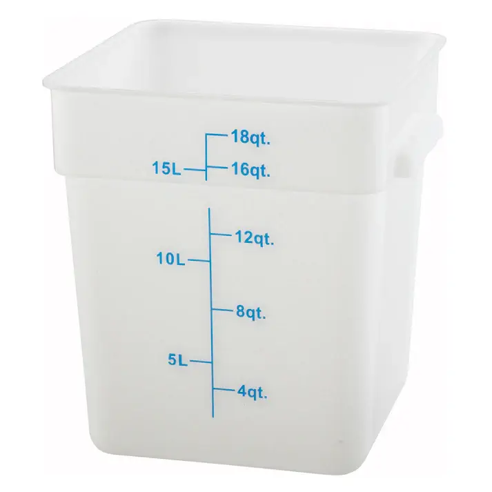 18 QT SQUARE POLYPROPYLENE STORAGE CONTAINER - WHITE