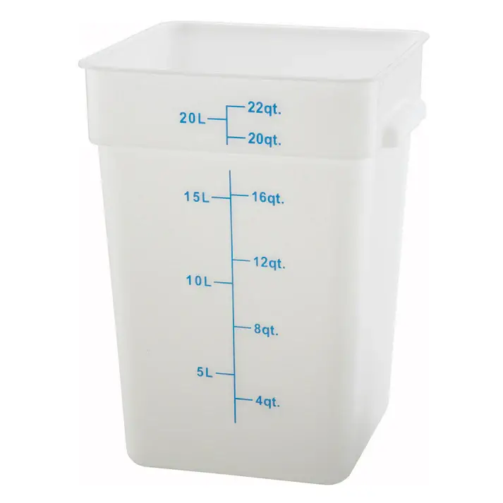 22 QT SQUARE POLYPROPYLENE STORAGE CONTAINER - WHITE