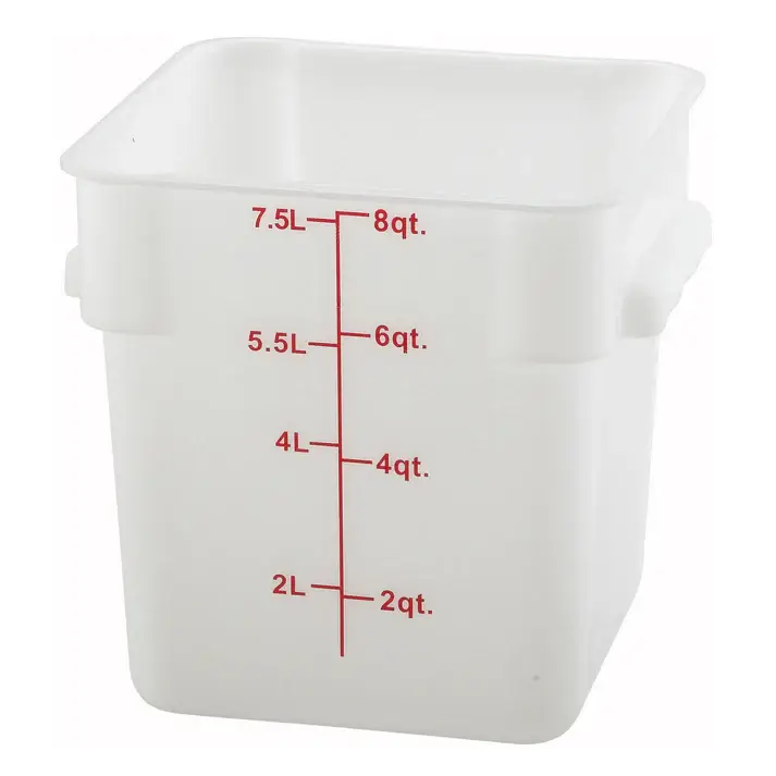 8 QT SQUARE POLYPROPYLENE STORAGE CONTAINER - WHITE