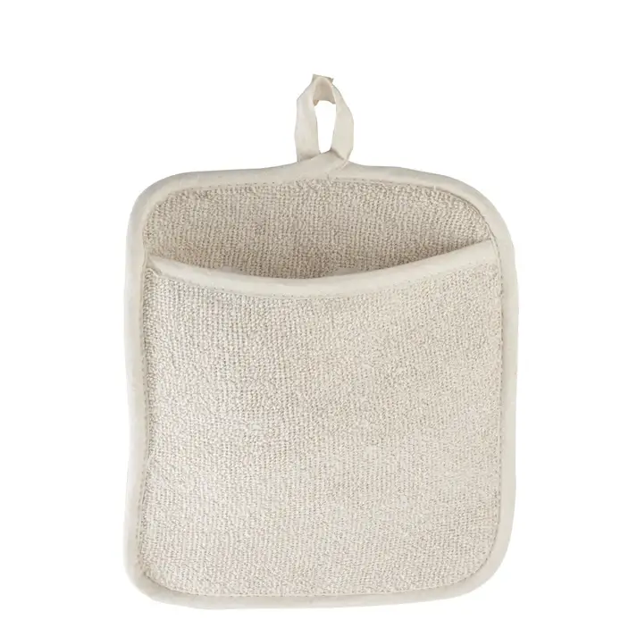 TERRY CLOTH POT HLODER WITH POCKET