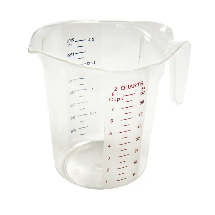 2 QT POLYCARBONATE MEASURING CUP WITH COLOR GRADUATIONS