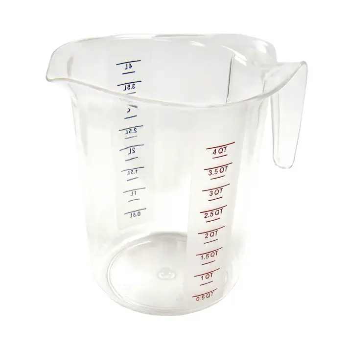 4 QT POLYCARBONATE MEASURING CUP WITH COLOR GRADUATIONS