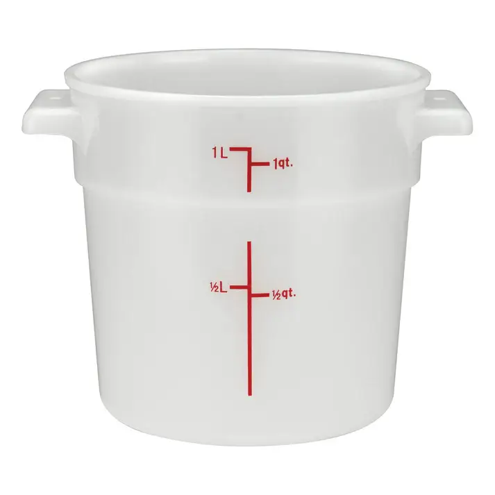 1 QT POLYPROPYLENE ROUND STORAGE CONTAINER - WHITE
