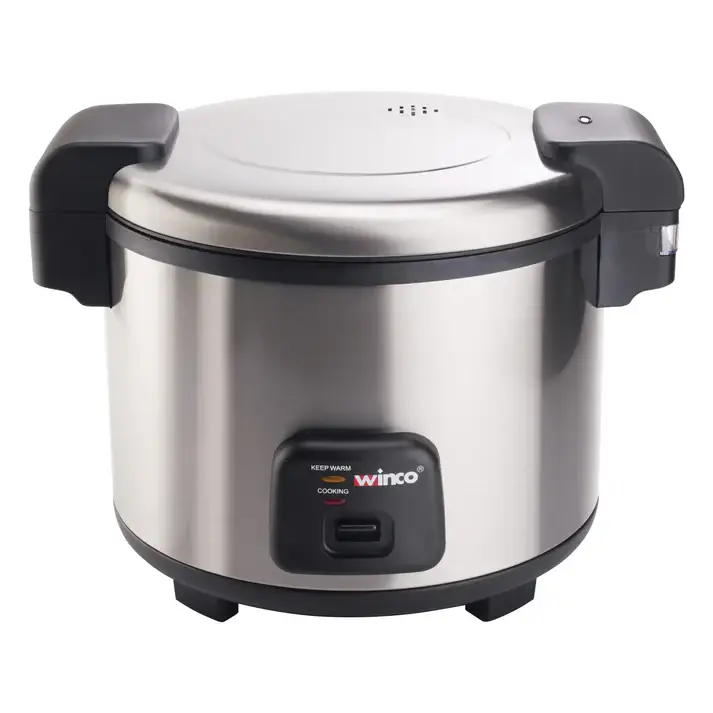 WINCO HEAVY DUTY 30 CUP ELECTRIC RICE COOKER / WARMER WITH HINGED LID - ETL APPROVED