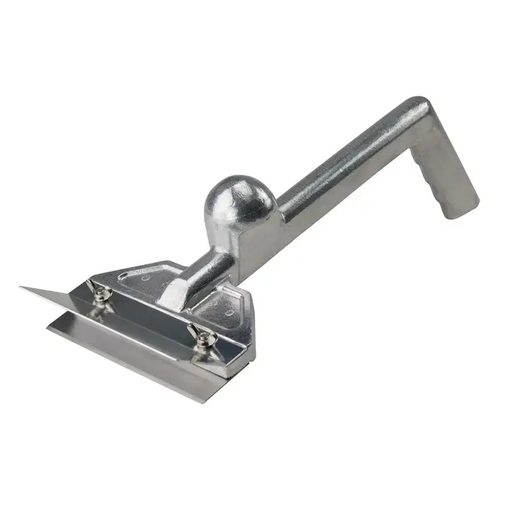 14 INCH HEAVY DUTY GRILL ALUMINUM GRILL SCRAPER WITH 6 INCH BLADE; DUAL GRIP; AND SPLASH GUARD