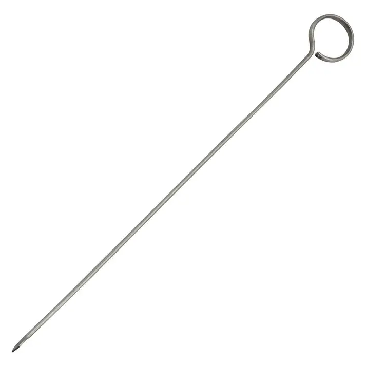 10 INCH STAINLESS STEEL BBQ SKEWER WITH LOOP HANDLE