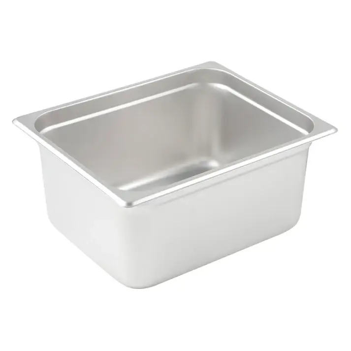 HALF SIZE 6 INCH DEEP ANTI-JAM STAINLESS STEEL STEAM TABLE PAN - 18/8 STAINLESS STEEL