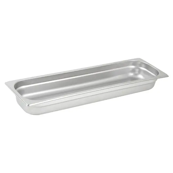 HALF SIZE LONG 2-1/2 INCH DEEP ANTI-JAM STAINLESS STEEL STEAM TABLE PAN - 18/8 STAINLESS STEEL