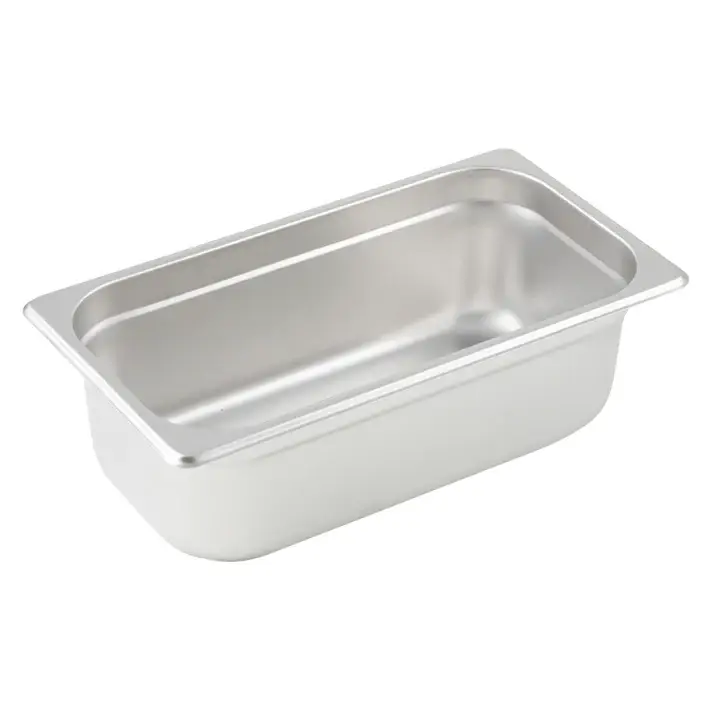 THIRD SIZE 4 INCH DEEP ANTI-JAM STAINLESS STEEL STEAM TABLE PAN - 18/8 STAINLESS STEEL