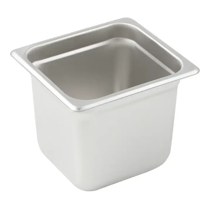 SIXTH SIZE 6 INCH DEEP ANTI-JAM STAINLESS STEEL STEAM TABLE PAN - 18/8 STAINLESS STEEL