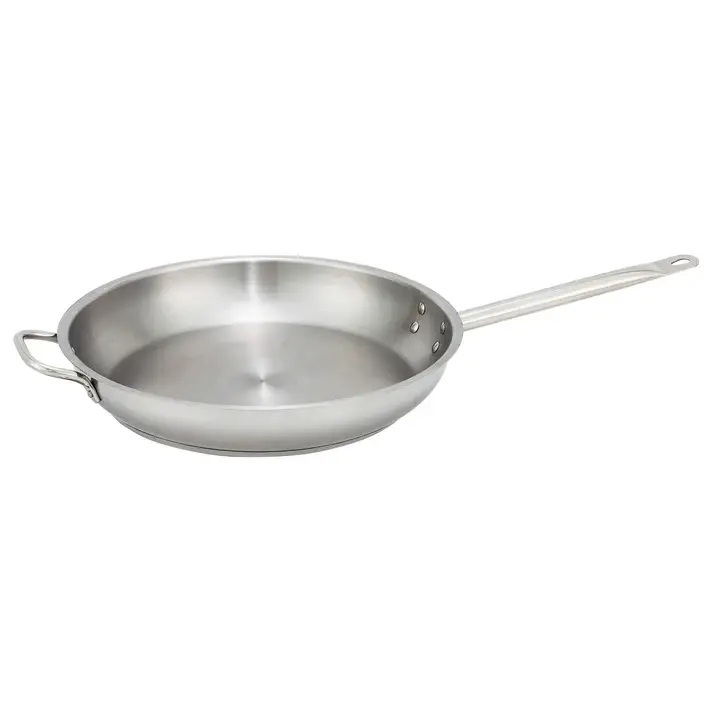 14 INCH STAINLESS STEEL FRY PAN WITH INDUCTION READY BASE