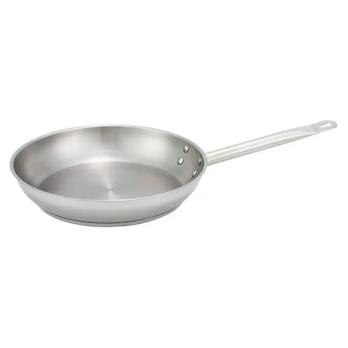 9 INCH STAINLESS STEEL FRY PAN WITH INDUCTION READY BASE