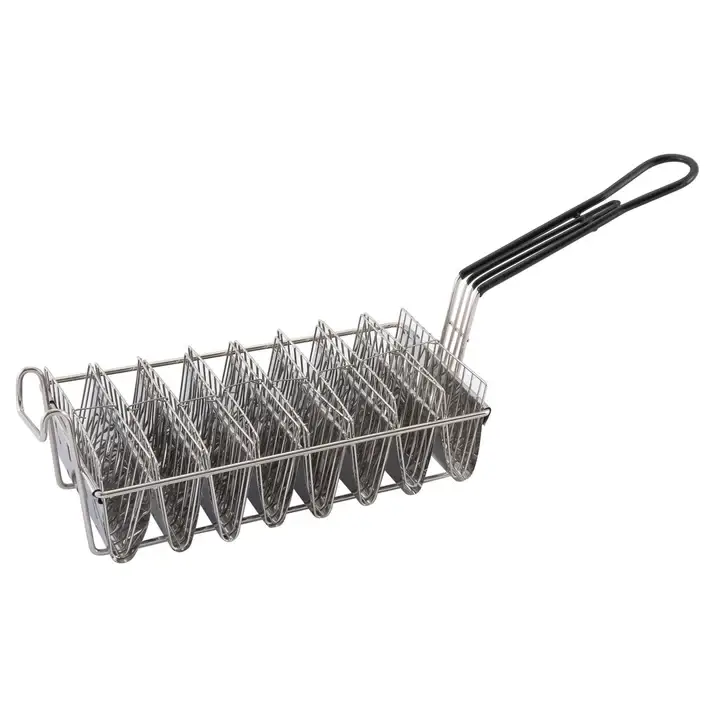 STAINLESS STEEL 8 SLOT TACO SHELL FRYER BASKET