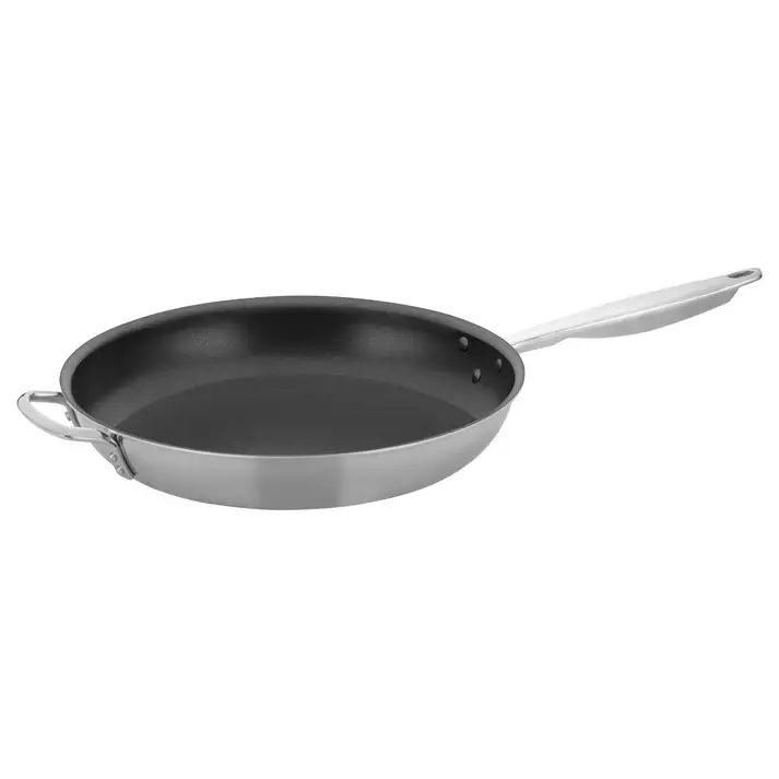 14 INCH TRI-GEN TRI-PLY STAINLESS STEEL FRY PAN WITH INDUCTION READY BASE AND NON-STICK COATING