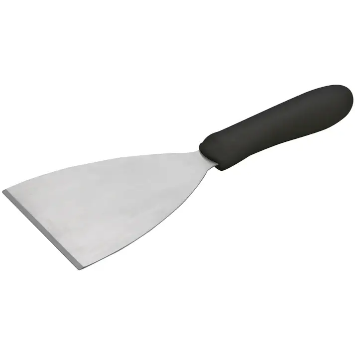 4 INCH WIDE STAINLESS STEEL SCRAPER WITH POLYPROPYLENE HANDLE