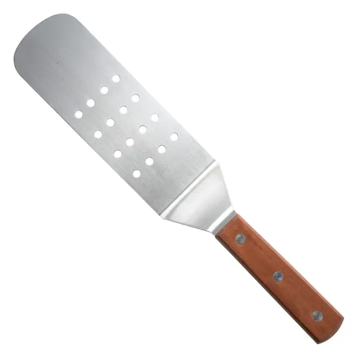 8 X 3 INCH PERFORATED FLEXIBLE TURNER WITH WOOD HANDLE