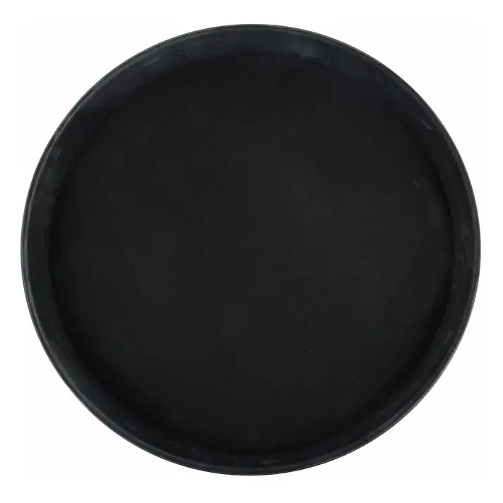 14 INCH ROUND NON-SKID TRAY - BLACK